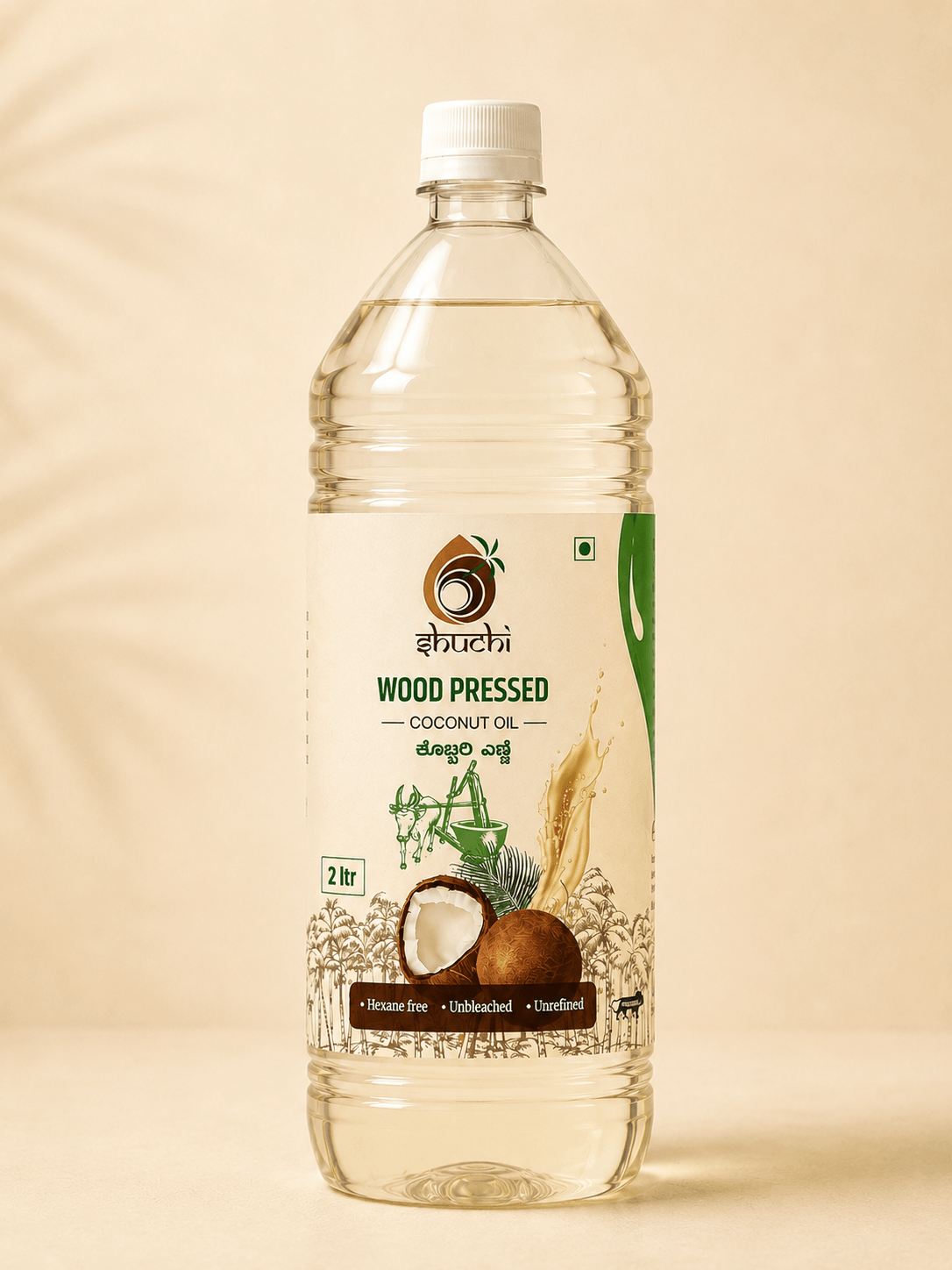House of Shuchi bottle outdoors with fresh coconut