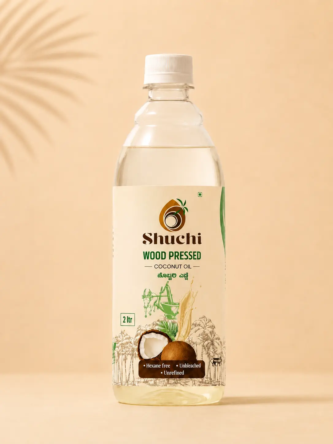 House of Shuchi bottle outdoors with fresh coconut