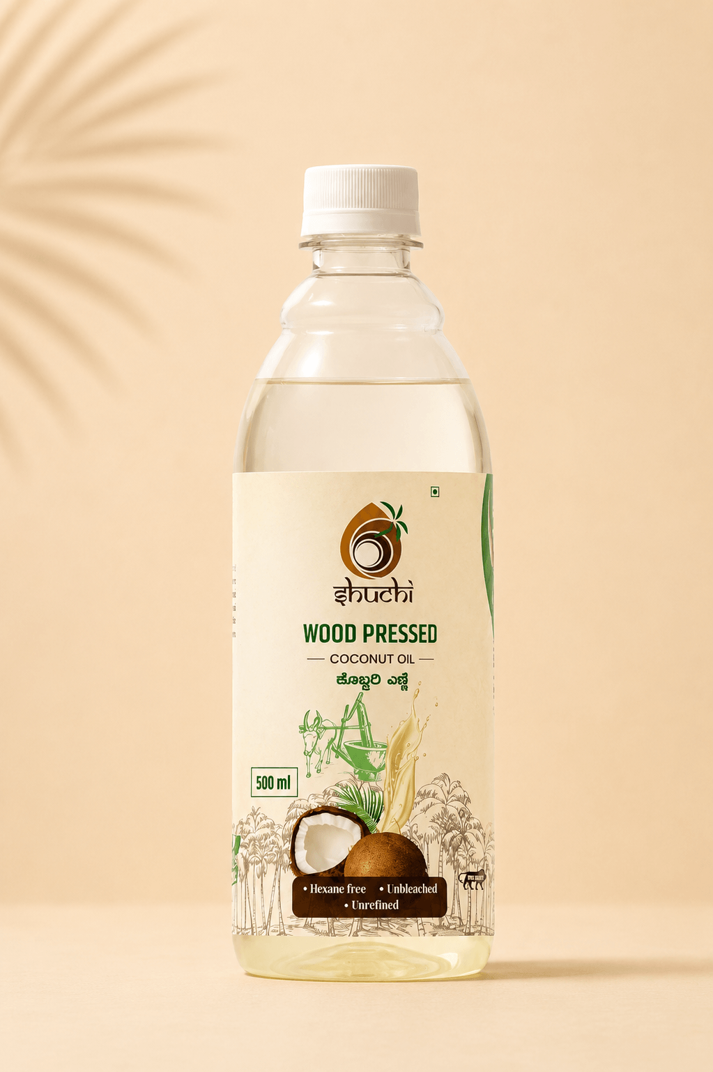 Shuchi wood-pressed coconut oil 500 ml bottle