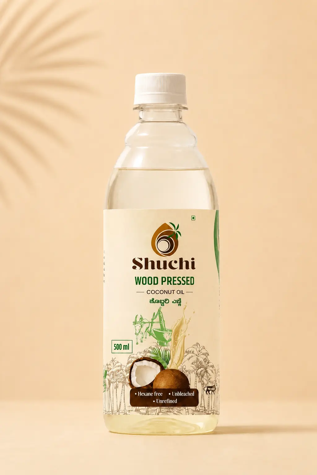 Shuchi wood-pressed coconut oil 500 ml bottle