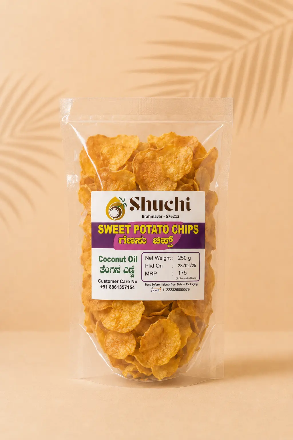 Shuchi sweet potato chips 250 g pack